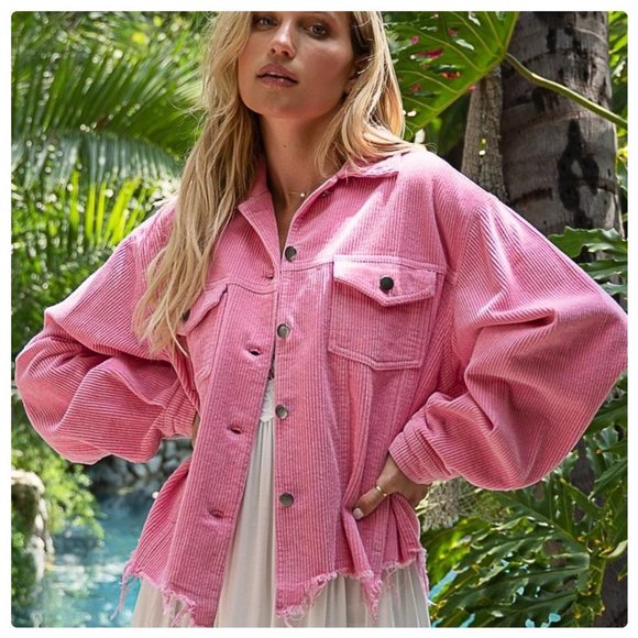 POL PLUS Basic Vintage PINK Corduroy Jacket - Picture 9 of 14